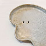 うねうね皿(White Blue・中)/ 青柳あづみ