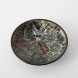 草花釉彩小皿 黒 B / 小林悠